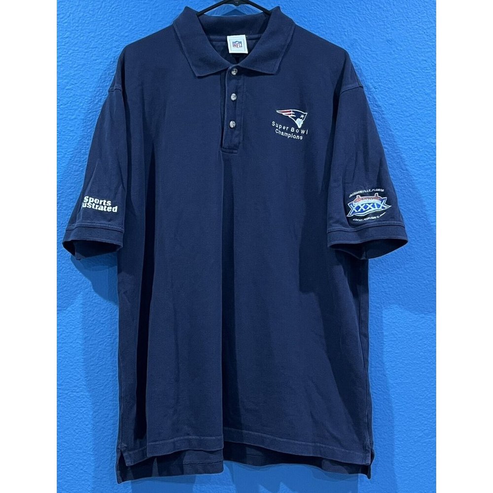 Sports Illustrated New England Patriots 2005 Super Bowl XXXIX Polo Shirt Men XL